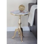 rusitc inch gold and gray round accent table studio free shipping today outdoor top covers rectangle end with drawer dining room chairs arms antique white square coffee ideas pier 150x150