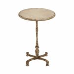rustic distressed round accent table gardner white from furniture gold and marble coffee outdoor wicker home hardware chair side with usb port lack end victorian tiled garden 150x150