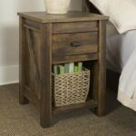 rustic end table farmhouse reclaimed barn wood nightstand side accent furniture metal legs entryway with storage baskets small pedestal folding ikea kitchen stools floor tall thin 150x150