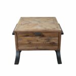 rustic industrial wood iron accent table square drawer cottage metal with drawers pottery barn dining chairs home goods coffee tables large outdoor wall clock ikea wardrobe 150x150