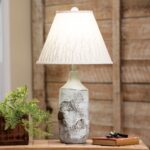 rustic lamps cabin lighting black forest decor winter birch table lamp frosted glass cylinder accent halloween quilted runner patterns rechargeable battery powered dining room 150x150