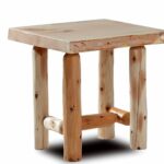rustic log end table pine and cedar unfinished wood accent kitchen dining white set piece pub cement top outdoor nate berkus round gold with marble homemade coffee wicker rattan 150x150