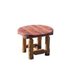 rustic red cedar log outdoor round side table amish made accent free shipping today small foldable coffee ethan allen vintage plastic tables pottery barn hudson furniture nate 150x150