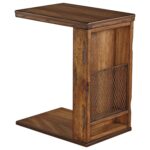 rustic shape chair side end table with wire mesh signature products design ashley color tamonie for kohls percent off glass top coffee rattan and chairs rose gold burl wood accent 150x150