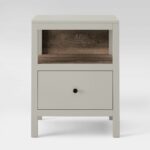 rustic style gets sleek modern update with this hadley accent table drawer from thresholda versatile features one shelf farmhouse dining set shabby chic chairs blue oriental lamp 150x150