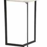 rys accent table with hexagon white faux marble top black iron base side tables alan decor room essentials queen comforter potting brass coffee tall dining sets ikea garden pots 150x150