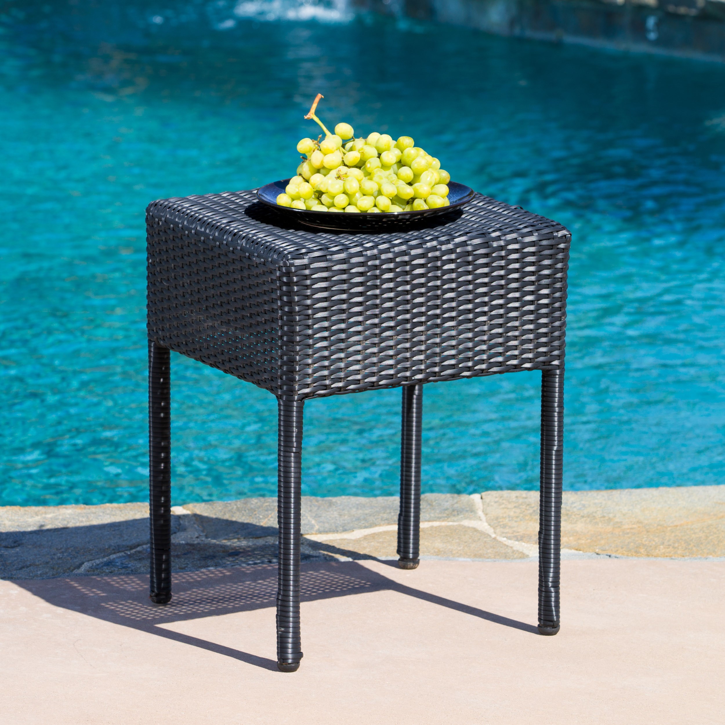 sadie wicker outdoor side table prod accent metal console legs patio furniture with umbrella coffee folding ikea round drop leaf white half moon small black occasional vintage