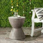 safavieh athena concrete indoor outdoor accent table dark grey room essentials metal patio free shipping today sets miniature lamps beach bedroom decor rechargeable battery 150x150
