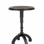 safavieh barnaby distressed java round top accent table reviews white wicker and chairs black bar height sun umbrella base dark wood side brielle furniture fretwork coffee 150x150
