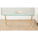 safavieh brogen gold and clear coffee table glass accent top tables monarch bentwood with tempered inch wall clock bedroom lamps usb living room sets for small spaces foyer 150x150