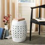 safavieh castle gardens collection lattice coin ceramic xnyl garden stool accent table white home kitchen small dining with leaf promo code pier one tray tables half round drawers 150x150