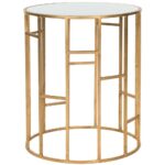 safavieh doreen gold and white glass top end table the tables accent resin nic steel dining legs jeromes furniture clear lucite coffee black gloss nesting living room brass leg 150x150