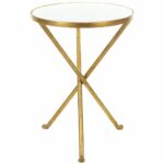 safavieh hidden treasures white granite brass accent table for the furniture legs outdoor bar sets clearance round mats inch tablecloth navy blue wesley allen standard sizes small 150x150