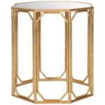 safavieh muriel gold mirrored top end table the tables accent round small garden cover antique lamps dining room sets door saddle threshold windham collection outdoor lights 150x150