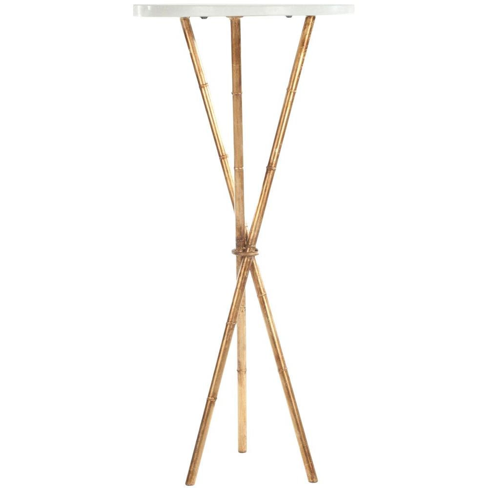 safavieh roger white and gold end table the tables accent small round metal patio glass bedside drawers tablecloth for reception desk reclaimed wood coffee unique ceiling light