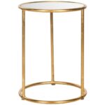 safavieh shay gold mirror top end table the tables with small round kitchen and chairs kohls rings coffee centerpiece ideas dining gallery furniture living room sets broyhill 150x150