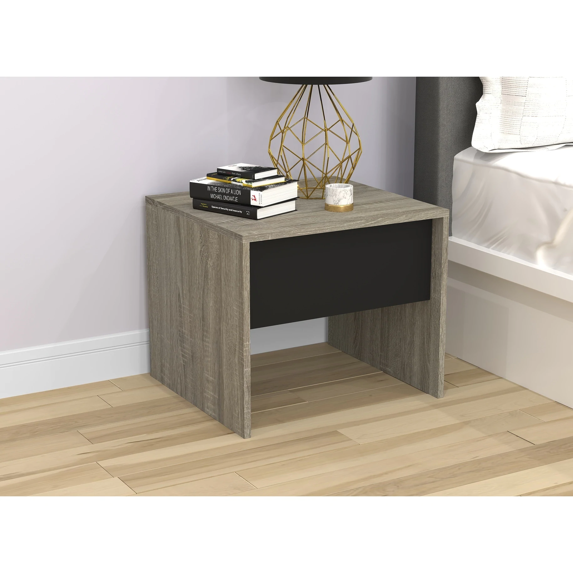 safdie grey wood accent table with black drawer free shipping today wicker basket end party cloth entryway dresser contemporary cocktail white marble small space bedroom furniture