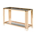 sagebrook home stainless steel glass console table gold stnlesssteel inches accent free shipping today circular patio cover round sliding barn door for dining room funky end 150x150