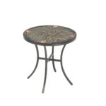 sagrada ceramic inch round mosaic outdoor side table with tile top and base accent free shipping today white runner wood metal lamps plus tables gold leaf patio chairs cover 150x150