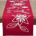 saro flower design holiday poinsettia table runner red cxrykpxl accent your focus free pattern home kitchen pottery barn round glass dining tablecloths and placemats diy farmhouse 150x150