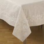 saro lifestyle embroidered swirl design linen blend accent your focus table runner free pattern natural home kitchen cotton placemats nightstands toronto screw furniture legs 150x150