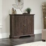 sauder new grange coffee oak accent storage cabinet the office cabinets furniture target windham small tall table skinny console victorian dining room buffet round breakfast 150x150