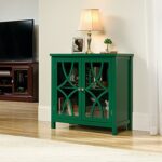 sauder palladia collection emerald green accent storage cabinet office cabinets furniture pub height table set monarch piece coffee umbrella stand base mid century modern kidney 150x150