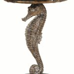 seahorse pedestal accent table with round capiz filled top beach small side steel wrought iron light bulb wood and glass cream big lots pub thin ikea nesting bedside tables corner 150x150