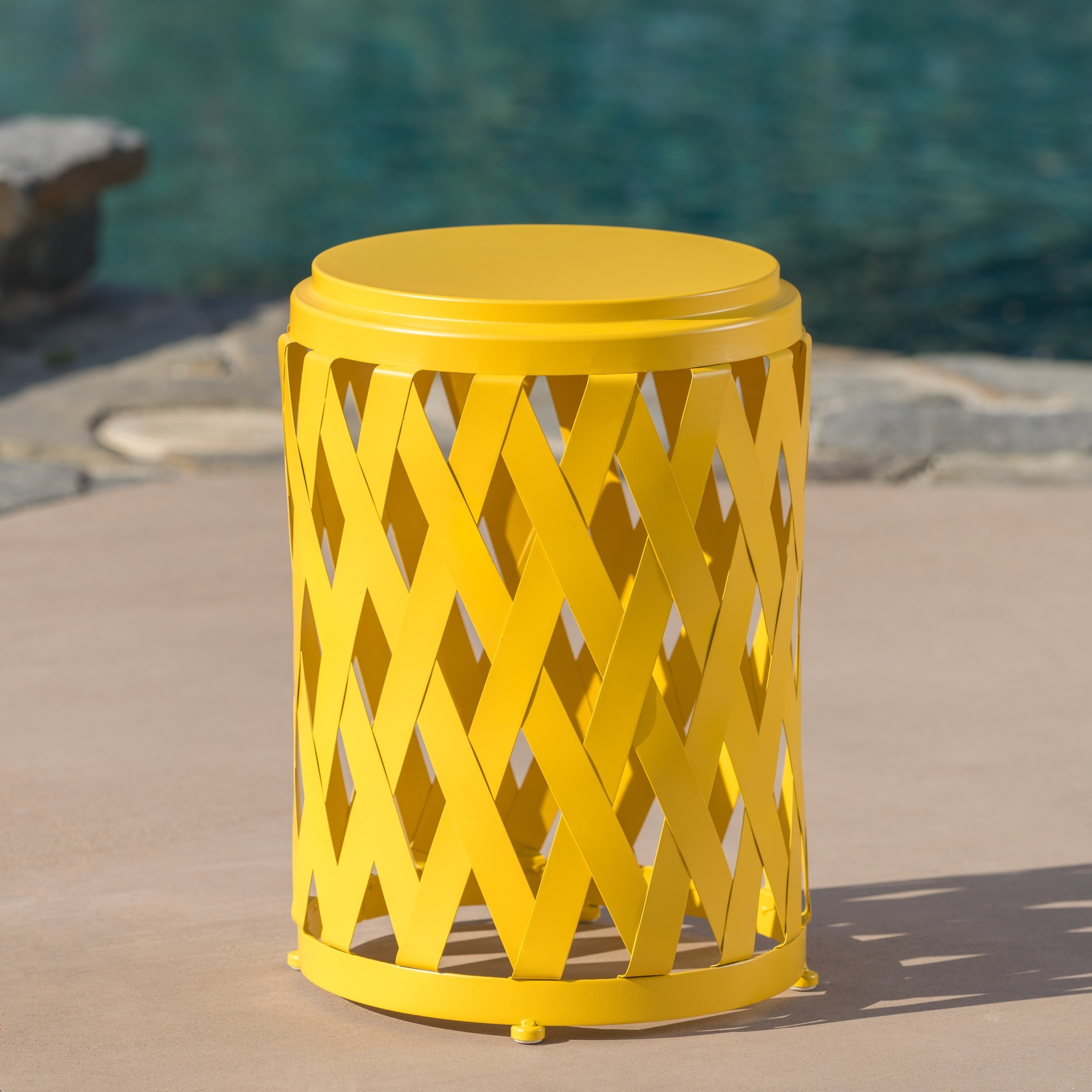 selen outdoor inch lattice side table christopher knight home yellow free shipping orders over hobby lobby sofa pier one clearance chairs industrial cart coffee grey washed end