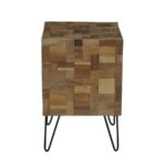 sequoia wood mosaic cube side table with metal angle legs accent ikea ott inch round holiday tablecloth small plant black drum mahogany dining chairs venetian mirrored furniture 150x150