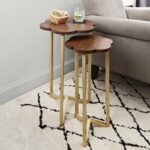 set nesting table living room accent gold wood top end side details home furniture tables red lamp small rattan pier one imports clearance acrylic console lamps mainstays coffee 150x150