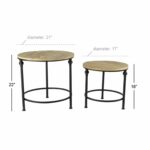 set rustic and inch wood iron round accent tables table free shipping today small end with drawer parsons dining room furniture names living spaces counter height leaf reclaimed 150x150