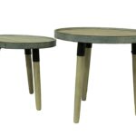 set rustic round wood and galvanized metal accent tables fruugo max table modern legs white concrete coffee nautical desk lamp full futon cover pedestal pottery barn pine mirrored 150x150