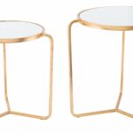 set tripod accent tables gold with mirrored top side alan decor table and mirror round outdoor cocktail farm style dining target chalk paint small storage chest pier one imports 150x150