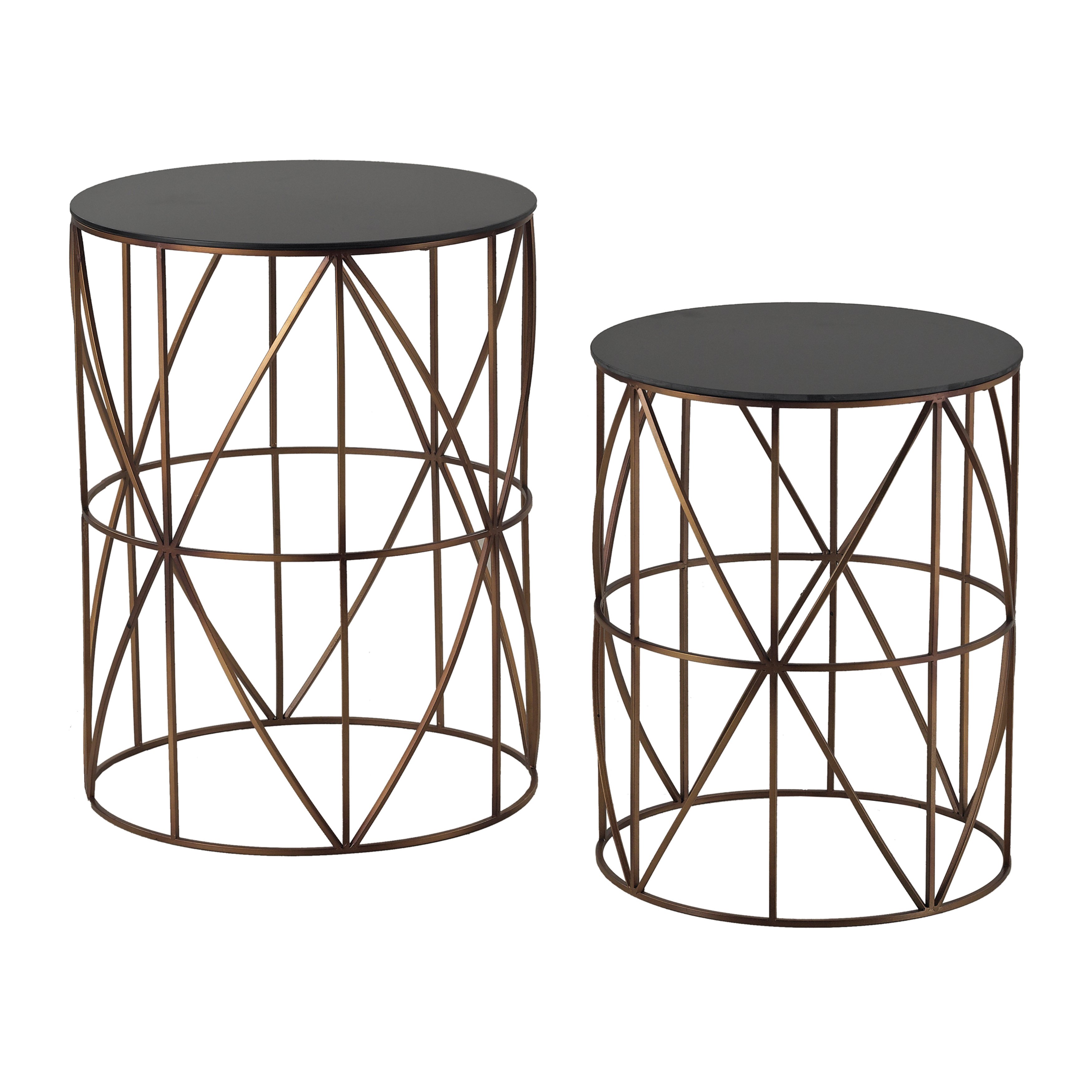 set two gold finish round metal accent tables free table shipping today lucite stacking ultra modern lamps legs black and glass side teal storage cabinet nate berkus new home