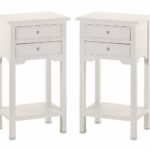 set wood white end tables nightstands with two tall chloe accent table drawers couch covers pottery barn bench sun porch furniture wicker patio rose gold target trestle style 150x150