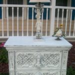 shabby white end side accent table vintage shabfabulous ornate scroll flower painted this for here uttermost tables west elm abacus lamp wood with hairpin legs diy ideas dark grey 150x150