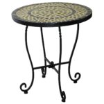 shannon inch round ceramic mosaic outdoor side table with tile top and base free shipping today vintage replica furniture whole lamp shades small accent tables for bedroom hampton 150x150