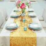 shinybeauty inch rectangle gold sequin table accent your focus runner for wedding party decor home kitchen green marble top coffee target patio metal basket furniture legs outdoor 150x150