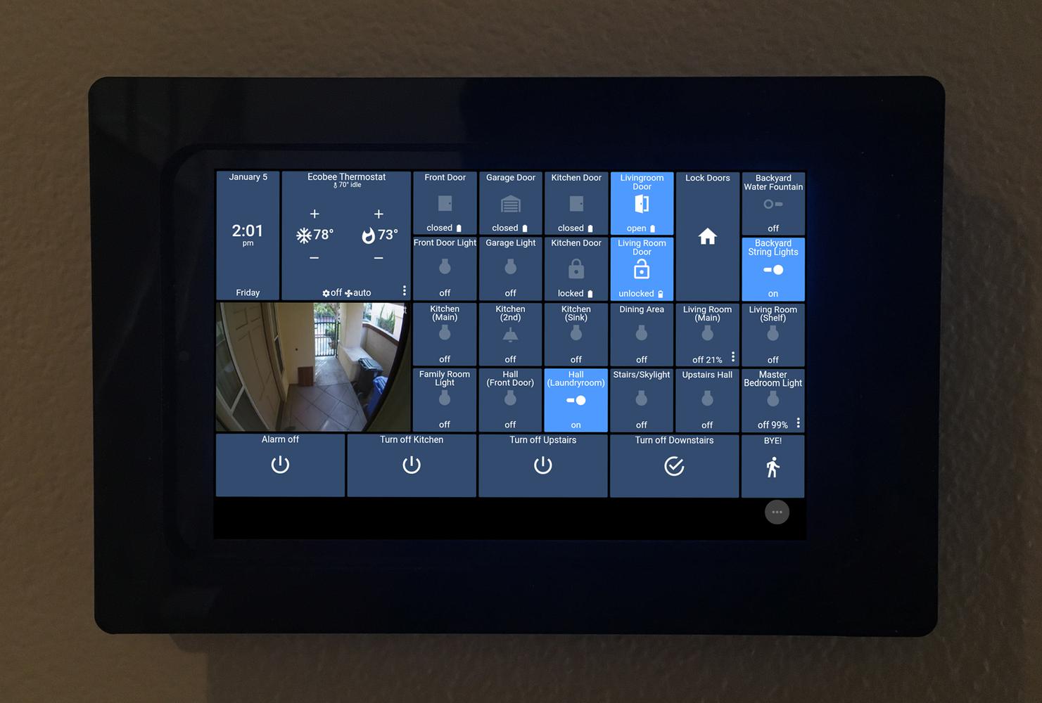 show your panels gallery actiontiles forum support accent plus tablet using att trek running fully kiosk browser also the front camera for motion detection turn screen dining wall