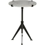 side end accent tables bliss home design boir edith adjustable table small black drum with round white quartz top light colored veining and attached four inch patio cover cooler 150x150