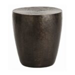 side end accent tables bliss home design brte clint iron table drum shaped finished antique bronze with repousse ringed detail the top west elm parsons coffee bbq nesting bedside 150x150