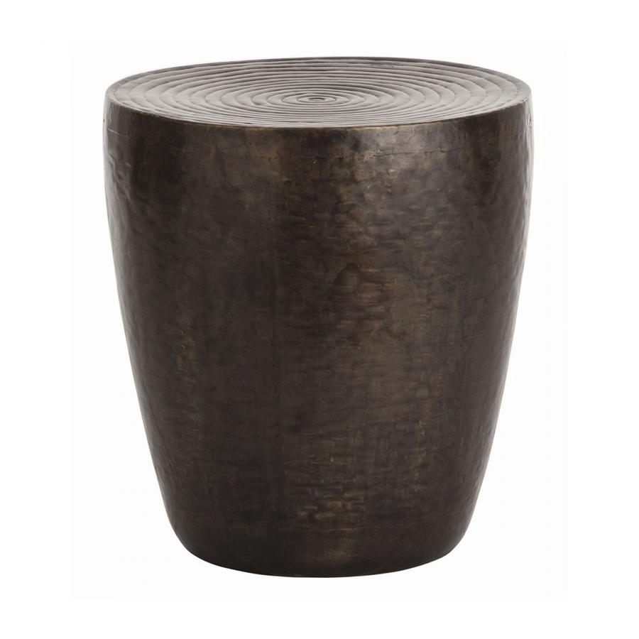 side end accent tables bliss home design brte clint iron table drum shaped finished antique bronze with repousse ringed detail the top west elm parsons coffee bbq nesting bedside