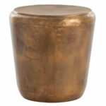 side end accent tables bliss home design brte santiago iron table copper drum shaped with and gold color striations visible seams weld antique styles patio metal glass extra small 150x150