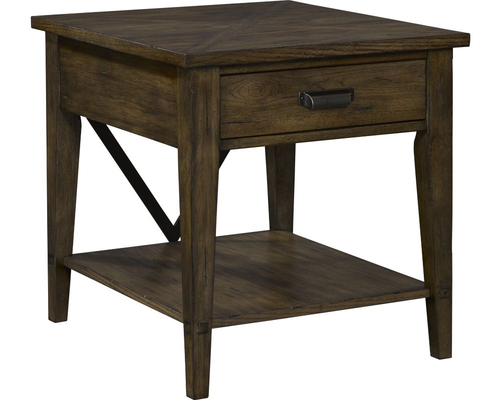 side end tables accent broyhill furniture entrance table creedmoor drawer workbench legs nautical style lamps console behind couch pottery barn industrial coffee black perspex