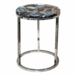 side table plus modern design round aluminum accent agate vintage metal legs piece and chairs home goods dining room sets antique marble top transparent cover janika end small 150x150