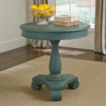 signature design ashley cottage accents blue round accent table aqua gold mirrored nightstand bright colored coffee inch black decor contemporary chandeliers elegant dining room 150x150