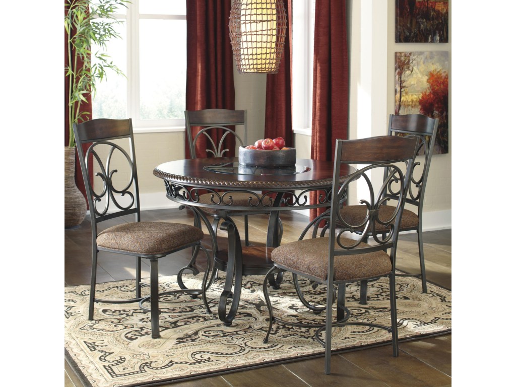 signature design ashley glambrey round dining table and chair products color room accent furniture glambreyround set brass hairpin legs extendable battery house lights the