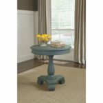signature design ashley mirimyn soft blue round accent table free shipping today black end tables with storage linon galway white foot console large wall clock next mirrored side 150x150