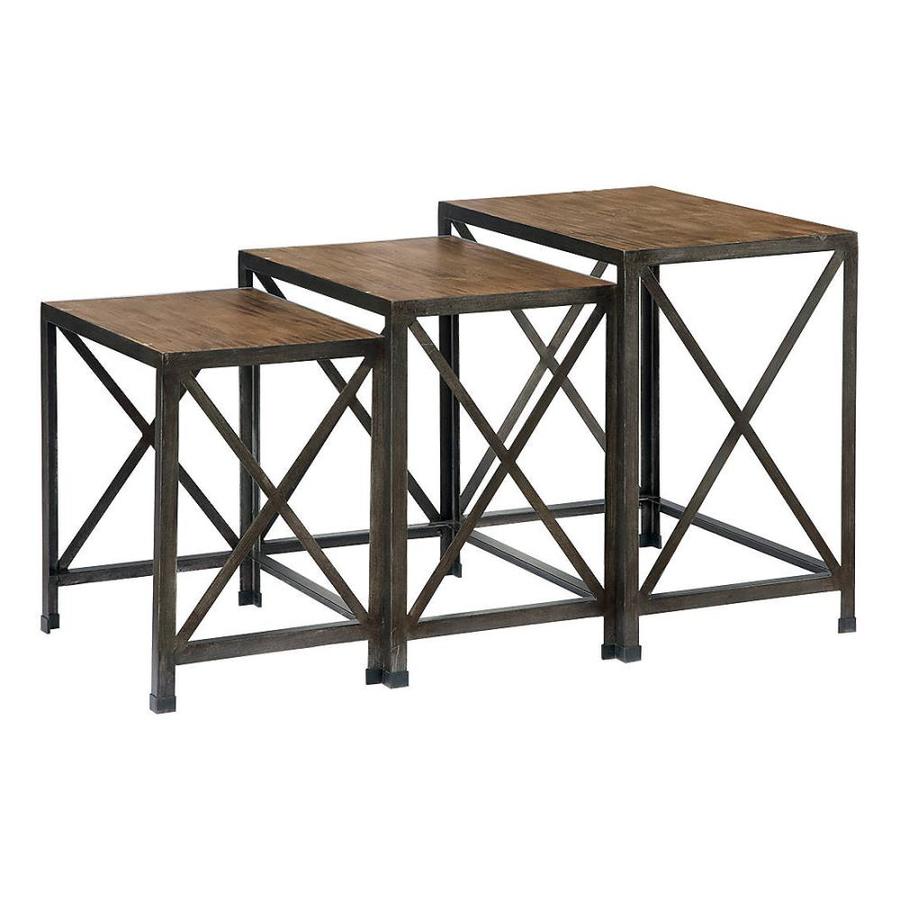 signature design ashley rustic accents piece dark brown accent table set natural teak coffee diy cocktail couches round mid century contemporary metal side tables barn door decor
